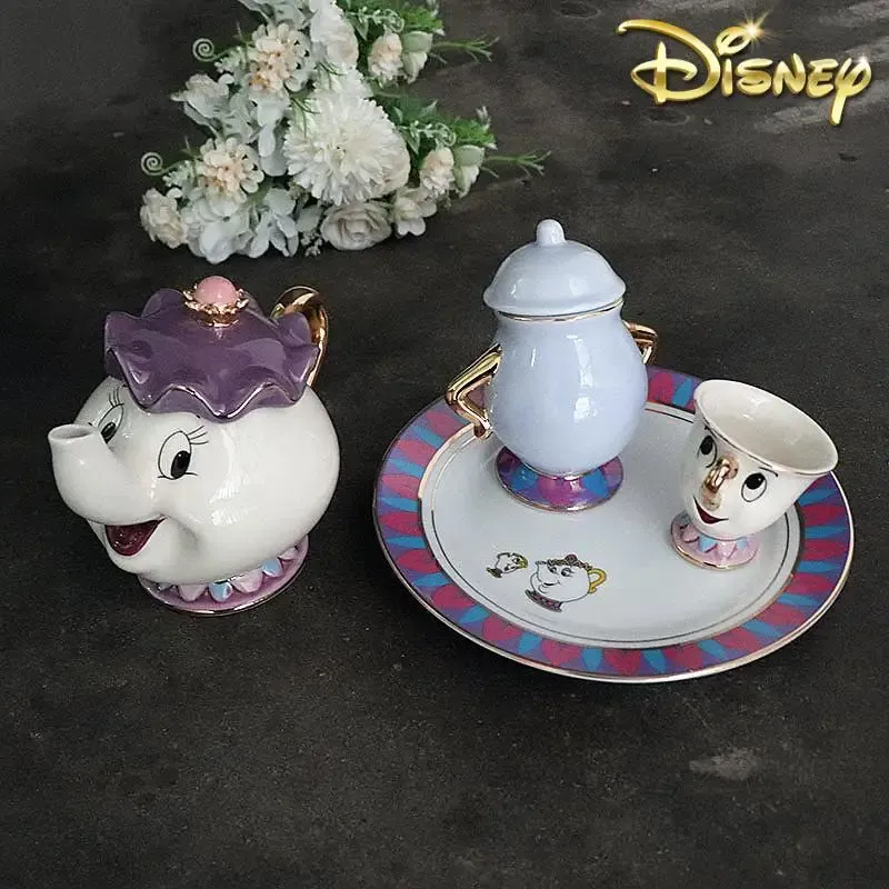 Tea Coffee Pot Set - إبريق شاي كرتوني بتصميم الجميلة والوحش،
