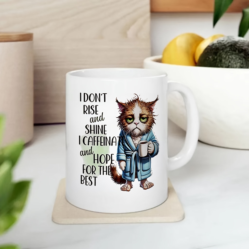 Coffee And Tea Quotes Funny - كوب قهوة مضحك على شكل قطة