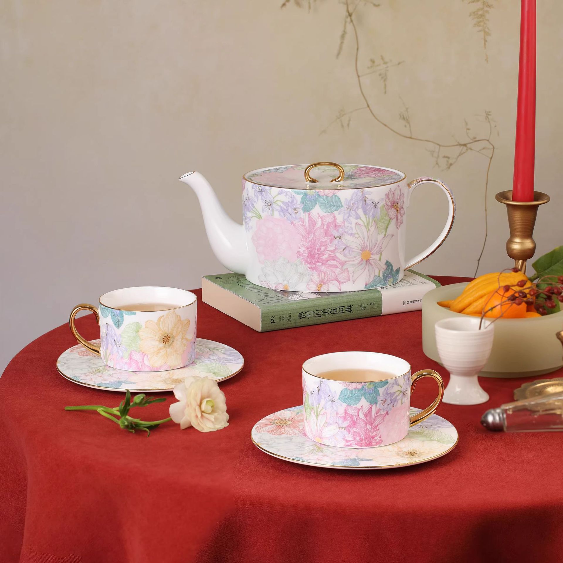Tea Coffee Pot Set - طقم شاي بعد الظهر من السيراميك