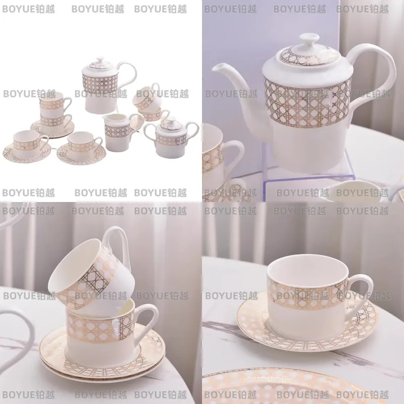 Coffee Tea Uses - طقم فناجين قهوة فاخر من الخزف
