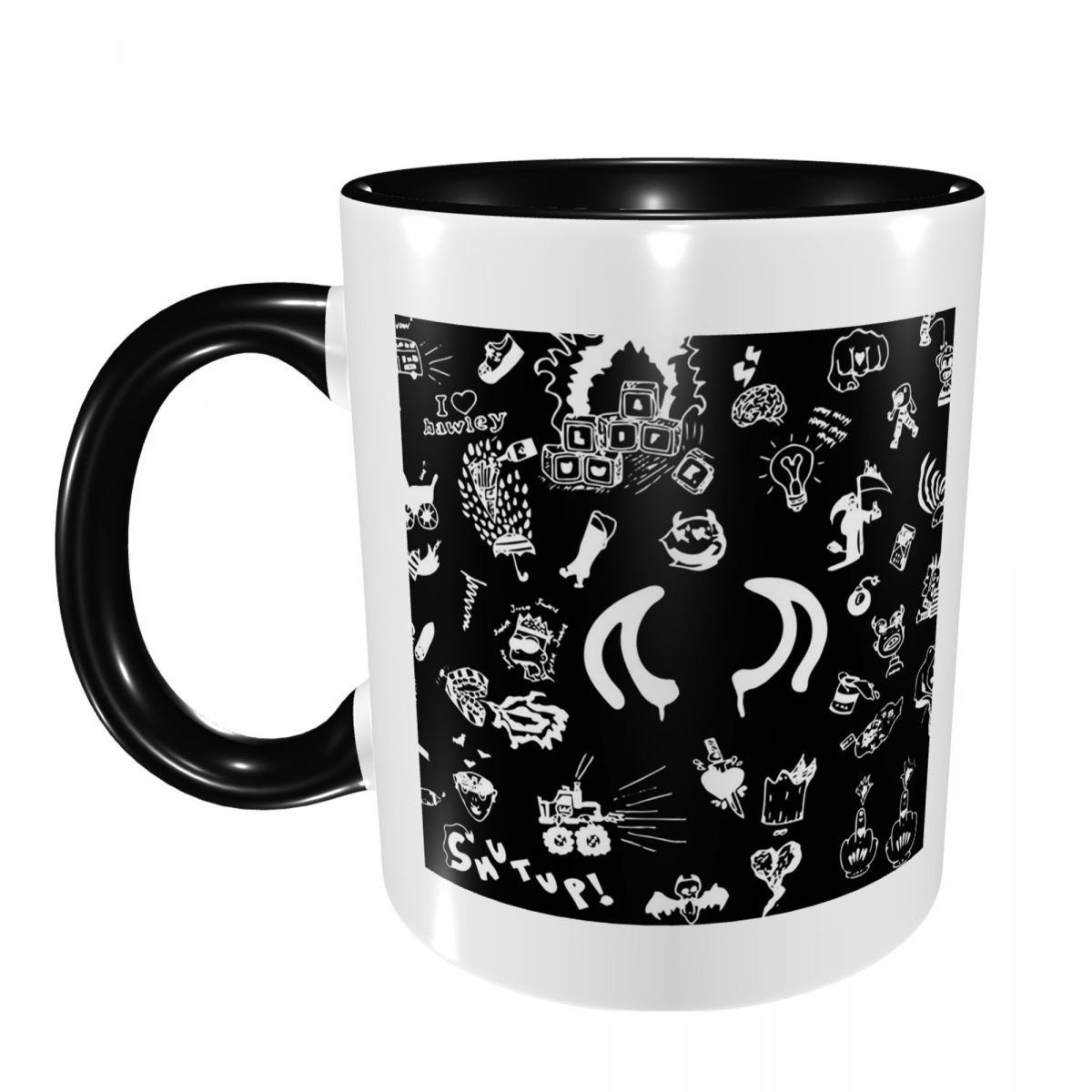 أكواب سيراميك مضحكة بتصميمات ي - مراجعة Coffee Tea Drawing وسعره