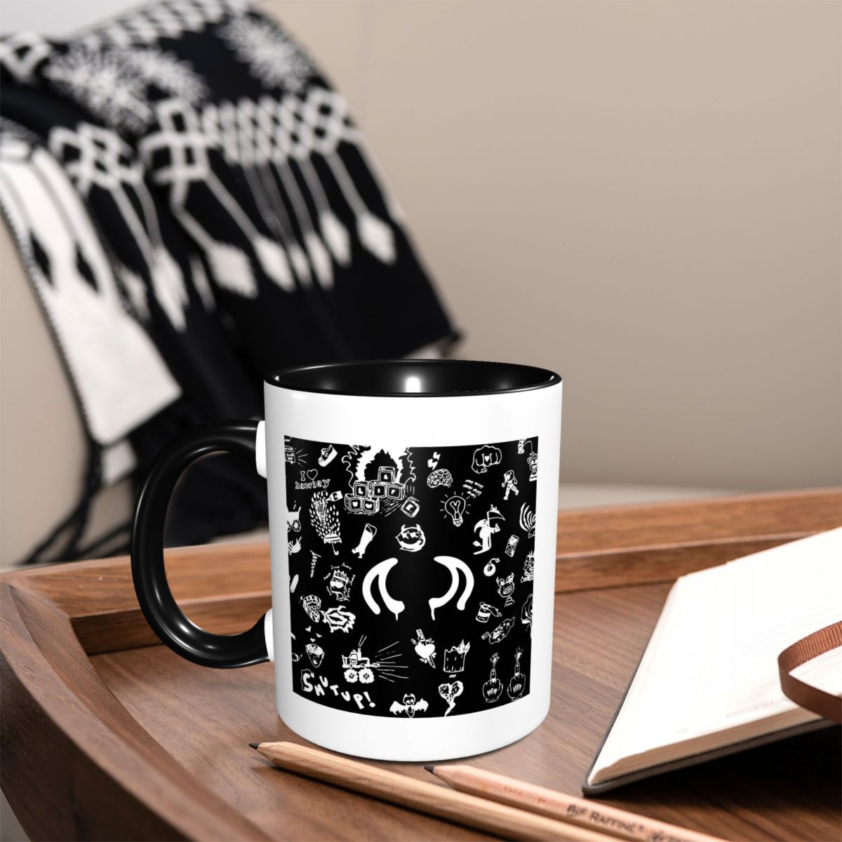 أكواب سيراميك مضحكة بتصميمات ي - مراجعة Coffee Tea Drawing وسعره