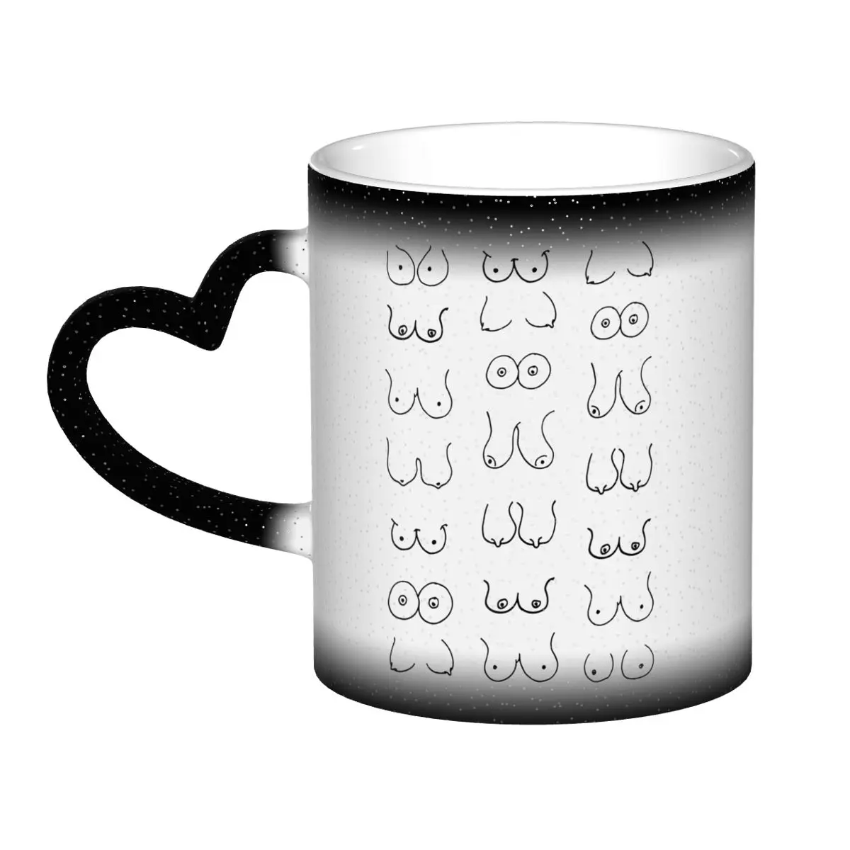 أكواب سيراميك مضحكة بتصميم صور - مراجعة Coffee Tea Drawing وسعره