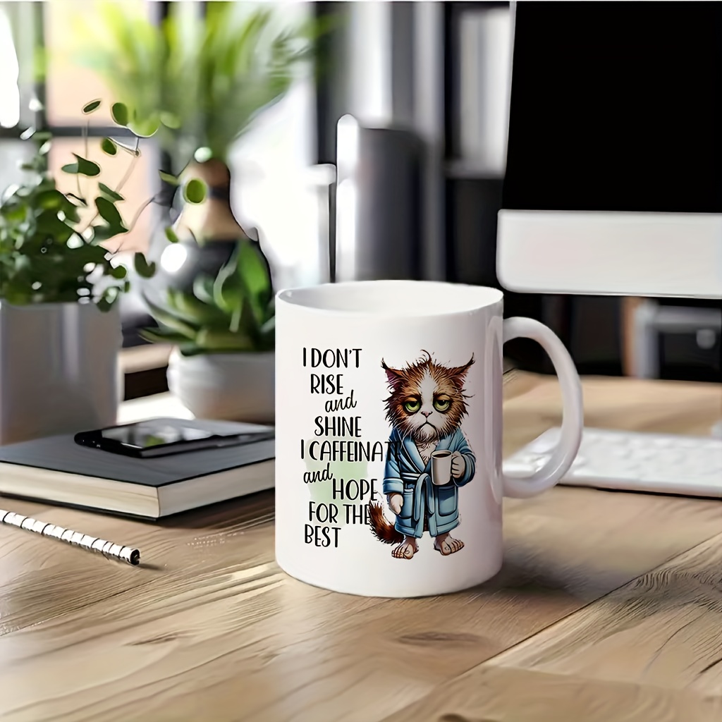 كوب قهوة مضحك على شكل قطة مع ع - مراجعة Coffee And Tea Quotes Funny وسعره
