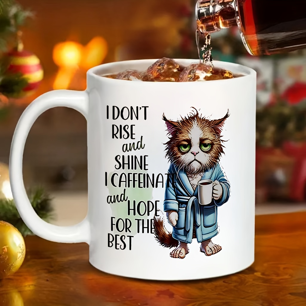 كوب قهوة مضحك على شكل قطة مع ع - مراجعة Coffee And Tea Quotes Funny وسعره