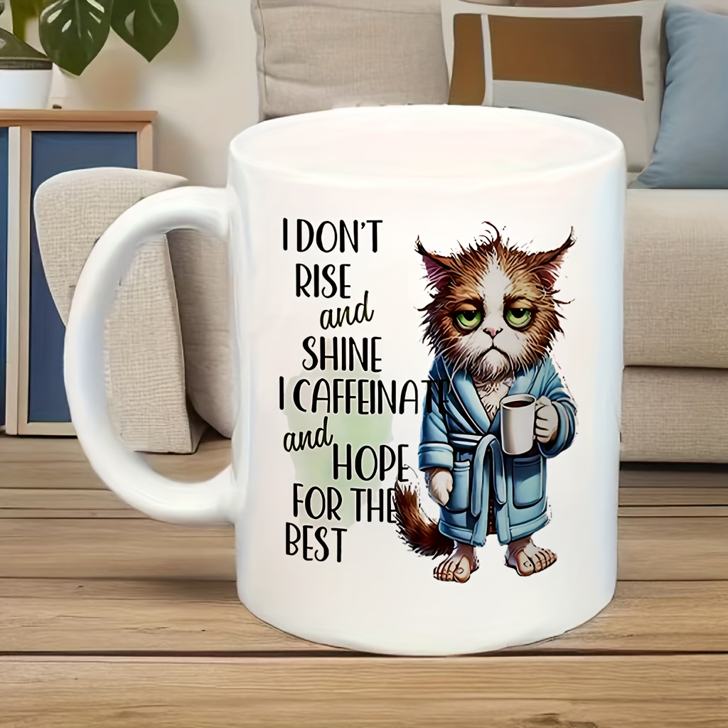 كوب قهوة مضحك على شكل قطة مع ع - مراجعة Coffee And Tea Quotes Funny وسعره