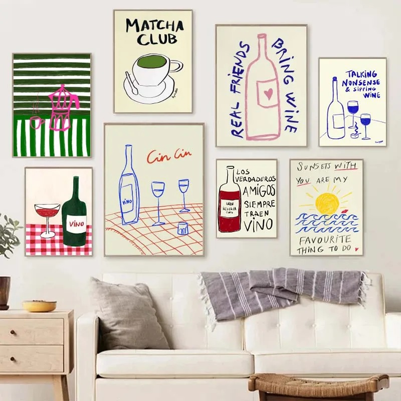 لوحة فنية زخرفية بدون إطار، رس - مراجعة Coffee Tea Drawing وسعره